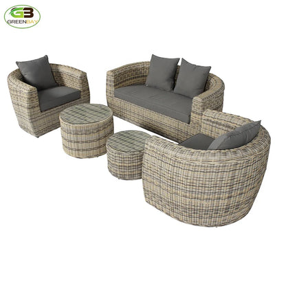 Rattan Outdoor Furniture All-weather Garden Sofa Set for Courtyard Durable 5 Pieces Carton Modern Wicker Outdoor Sofas