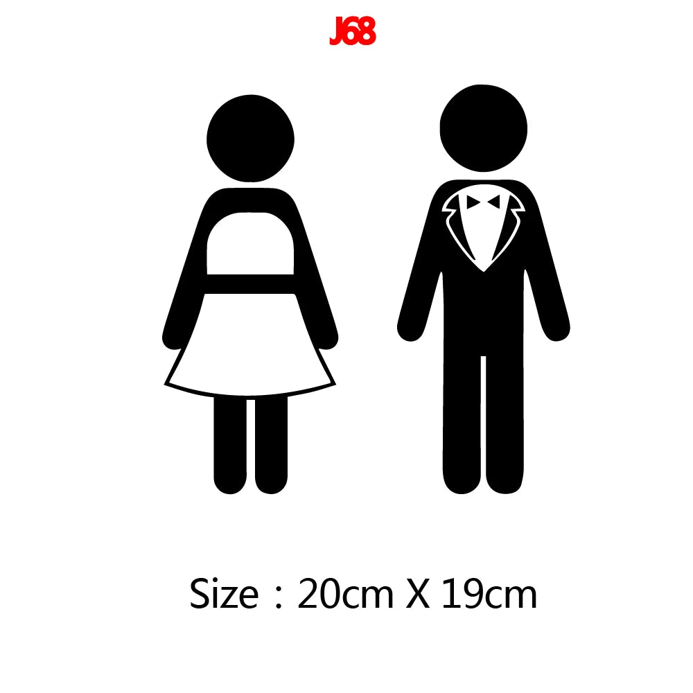 1 pc Cartoon Style Toilet and WC wallpaper Waterproof Wall Stickers Home Decor For washroom bathroom door Vinyl Art Decal