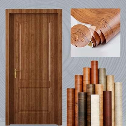 Wooden Door Wallpaper Vinyl Self Adhesive Waterproof Contact Paper for Living Room Kitchen Cupboard Furniture Renovation Sticker