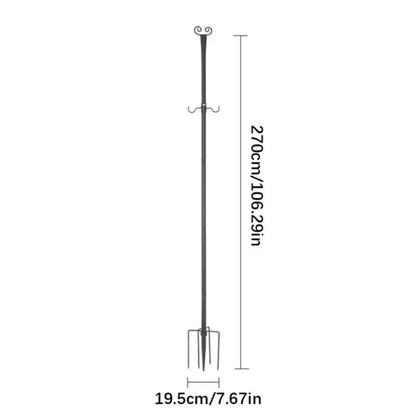 Outdoor Light Support Bar constructed From Carbon Steel For Backyard Terrace And Seasonal Decor Featuring Heart Design Top D2RD