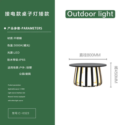 Solar waterproof courtyard outdoor table terrace floor-to-ceiling coffee table
