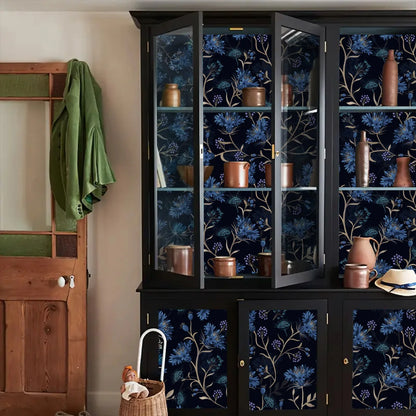Dark Dandelion Floral Self Adhesive Wall Blue Plant Pattern Waterproof Removable Wallpaper Bedroom Bathroom Home Wall Decor Film