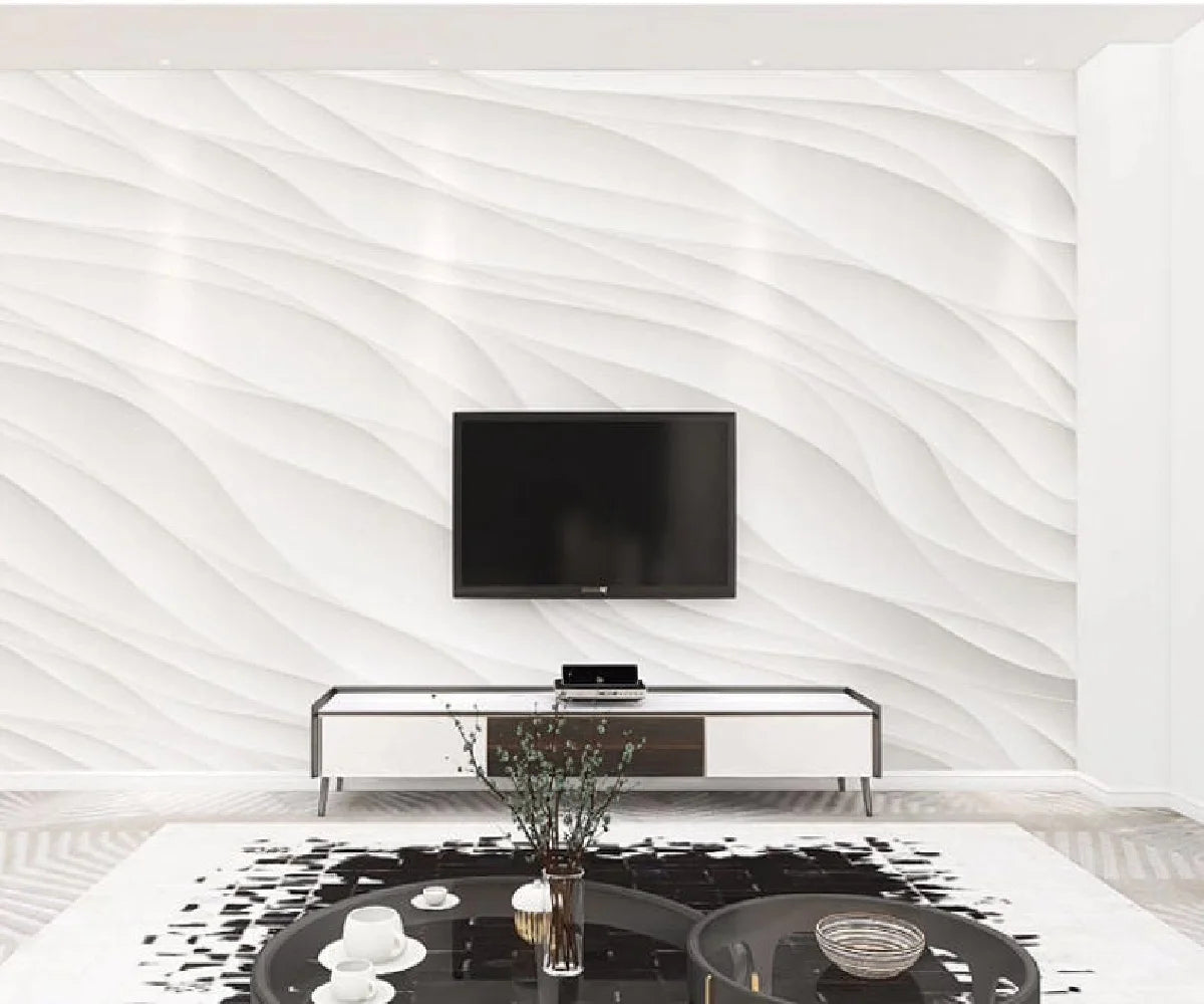 Customize wallpaper any size modern three-dimensional luxury white wave art photo painting living room background wall wallpaper