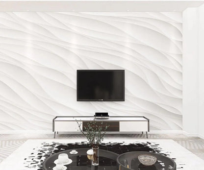Customize wallpaper any size modern three-dimensional luxury white wave art photo painting living room background wall wallpaper