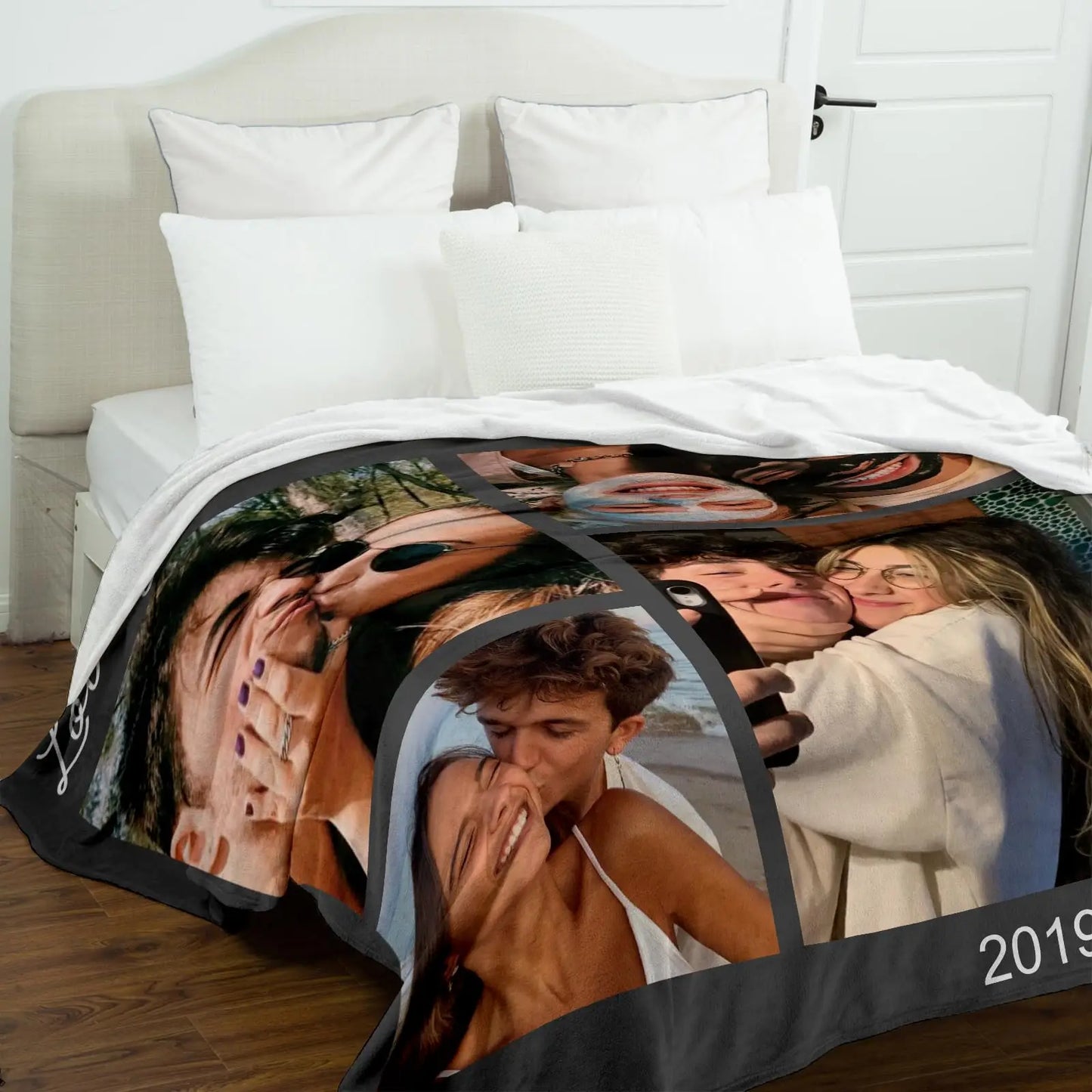 Couple Gifts Custom Blanket with Photos Personalized Flannel Throw Christmas Blankets Gifts for Boyfriend Girlfriend