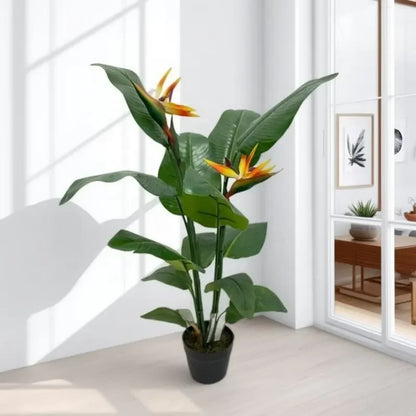 Live Natural Artificial Bird of Paradise Plant Bonsai Banana Tree Fake Leaf Trunk Indoor Outdoor Hotels Decor Greenery
