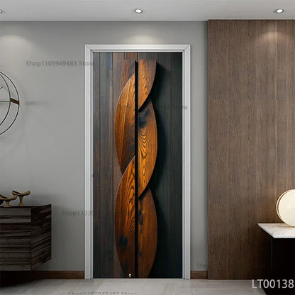 Wood Texture Series Waterproof Self-Adhesive Wallpaper Art Mural Stickers for Decor Door Cabinet Closet Ornamental Stickers