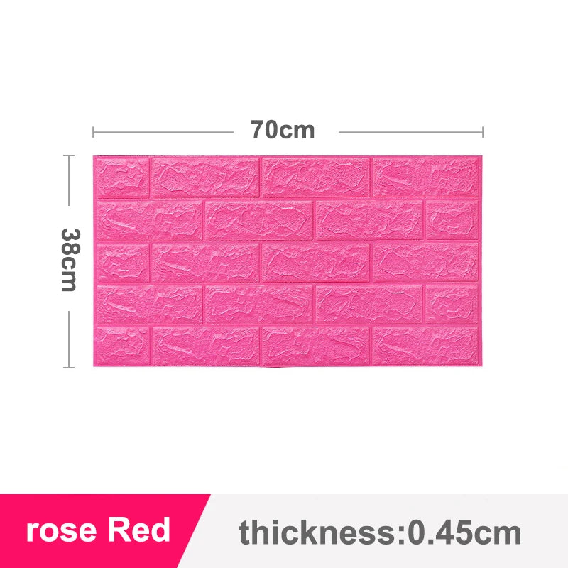 70x38cm Self adhesive Waterproof TV Background Brick Wallpapers 3D Wall Sticker Living Room Wallpaper Mural Bedroom Decorative