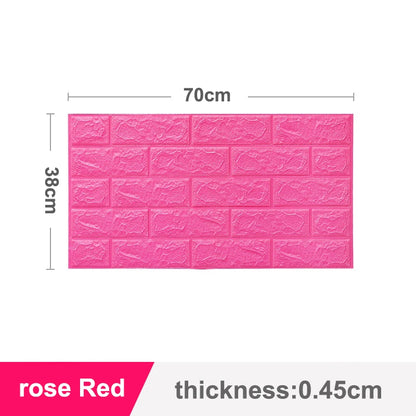 70x38cm Self adhesive Waterproof TV Background Brick Wallpapers 3D Wall Sticker Living Room Wallpaper Mural Bedroom Decorative