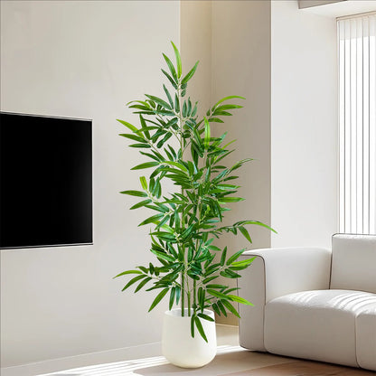 Artificial Green Bamboo Fadeless Disassembling Bamboo 120CM To 240CM False Plant Indoor and Outdoor Courtyard Decoration