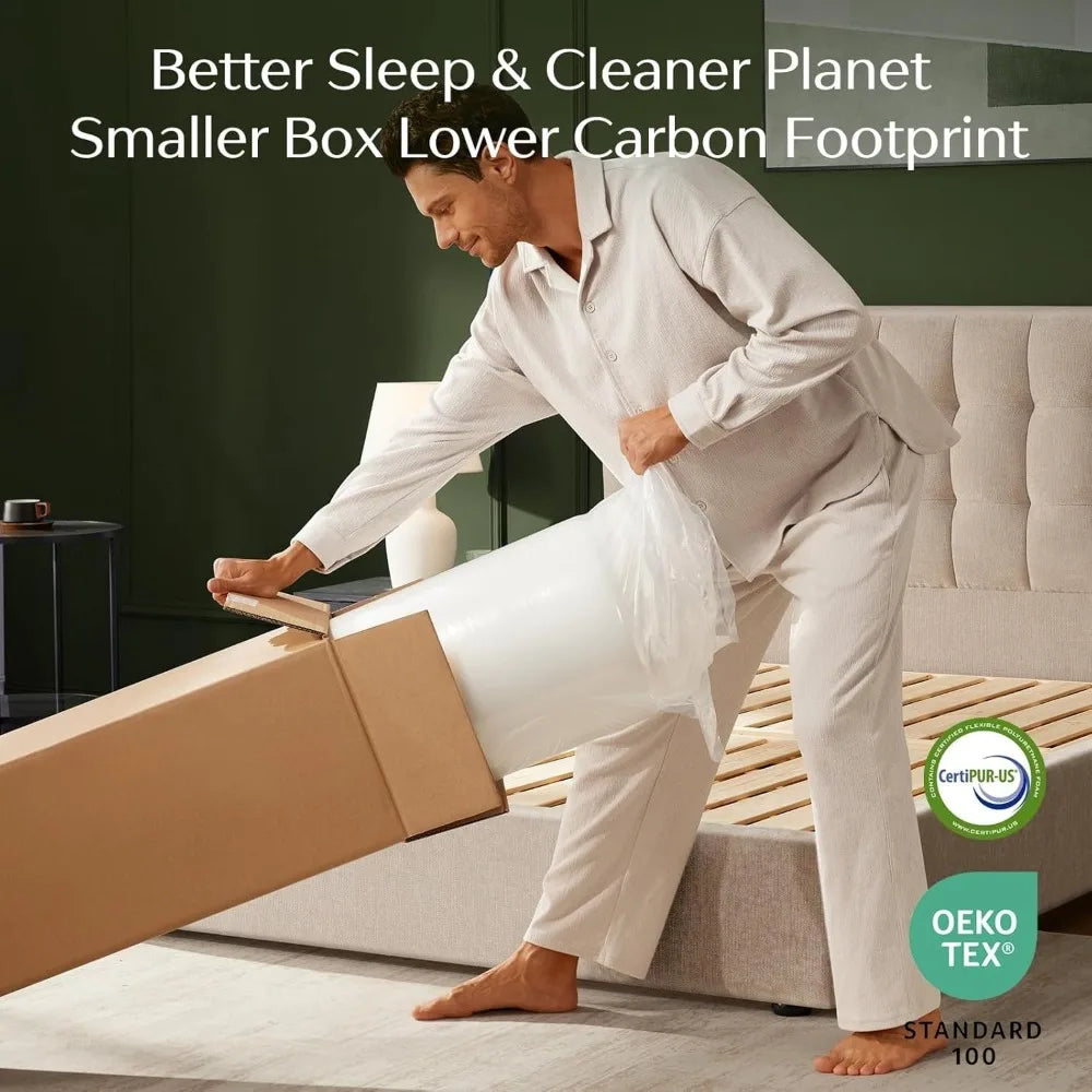 Mattress, 6 Inch Gel Memory Foam Mattress in a Box, Fiberglass Free, Breathable for Cooler Sleep, Customized