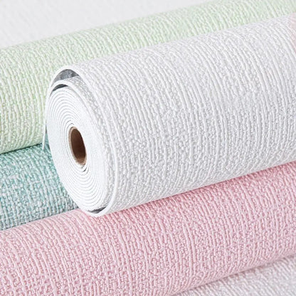 3D Imitation Linen Wallpaper Self-adhesive Thickened Background Wallpaper Bedroom Renovation Home Decor PVC Foam Wall Sticker
