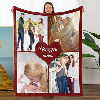 Custom Blanket With Picture Collage Customized Blankets Birthday Souvenir Christmas Gifts Personalized Throw Blanket