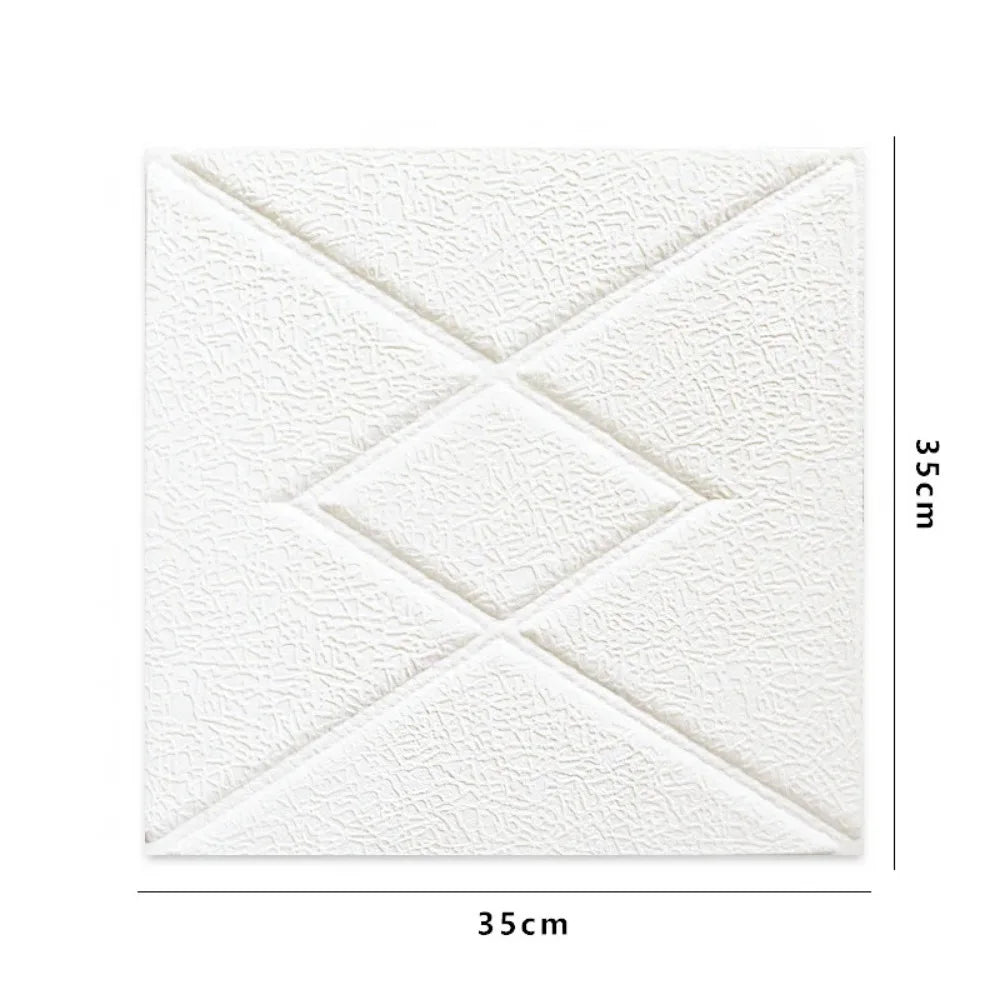 35*35cm 3D Foam Ceiling Waterproof Anti-collision Wall Stickers Peel and Stick Self-adhesive Background Wallpaper Bed Room Decor