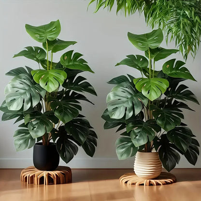 1pc Realistic Monterey Leaf Artificial Greenery 12/18/24 Pcs Leaves Faux Plant For Home  Hotel Wedding Indoor Outdoor Decor