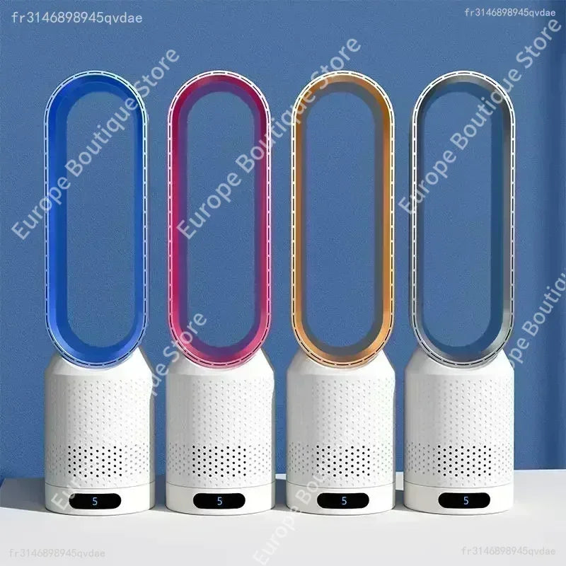 2026 Portable Bladeless Fan Air Purify Circulation Ultra Silent Cooling Tower Fan for Home Dorm Desk Floor