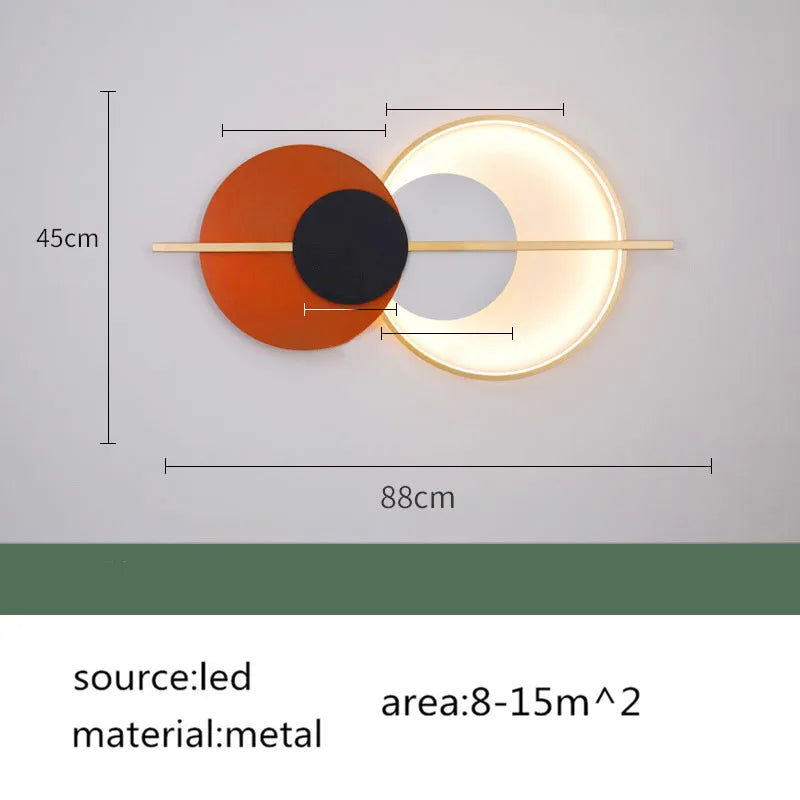 Living room wall lamp decoration light luxury circular sofa background  atmosphere lighting simple modern Nordic bedroom lamp