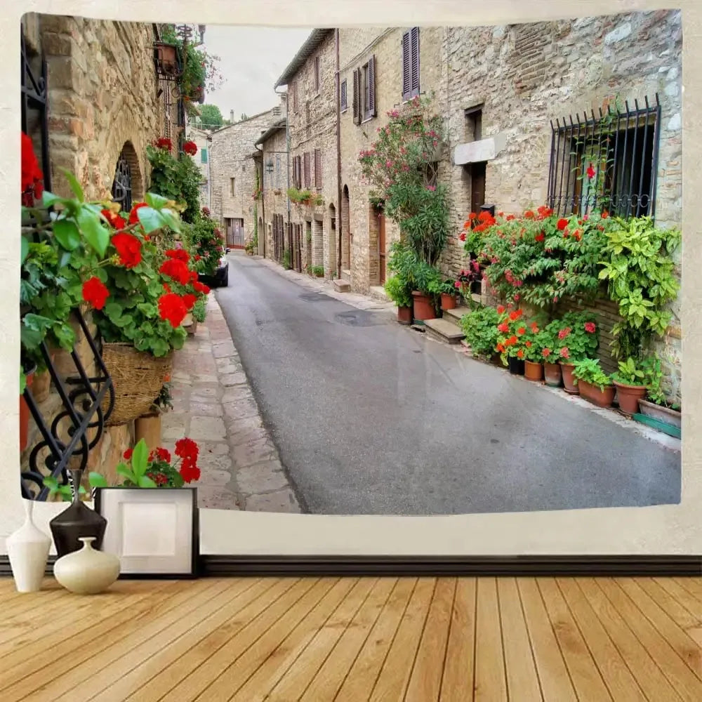 Bohemian Home Wall Decor Living Room Art Hanging Cloth Large Printed Tapestry Retro Town Garden Landscape Wall Hanging
