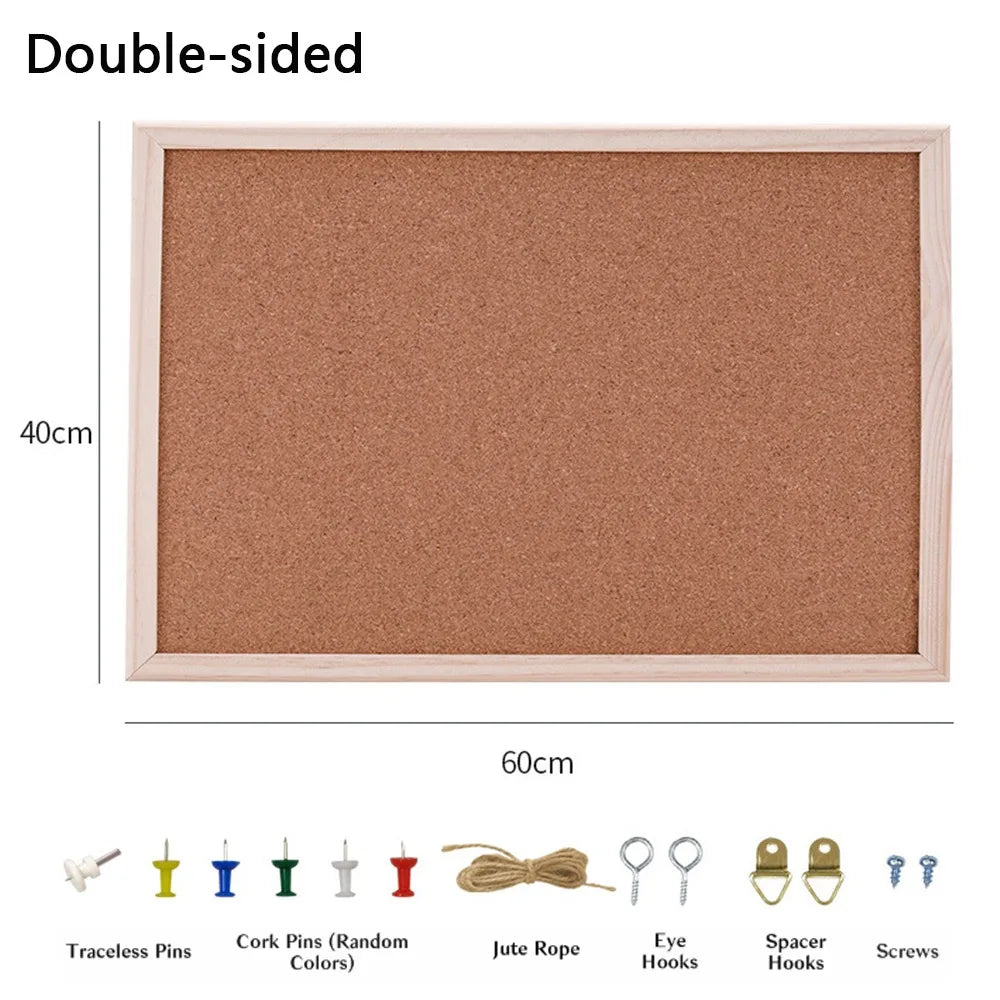 Pictures Wall Plate DIY Cork Display Panel Soft Decorative Cork Board Hanging Wood Memo Bulletin Board Cork Board