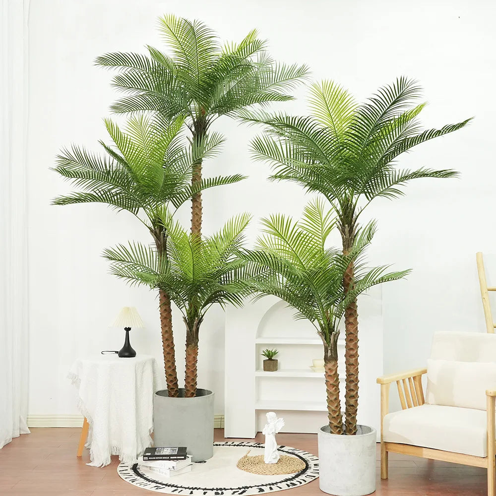 Large Artificial Coconut Tree 200CM To 240CM Fake Palm Tree Tropical Simulation Plant Outdoor Indoor Home Garden Decoration