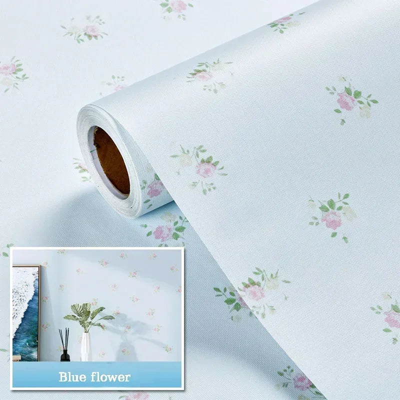 Self-adhesive Wallpaper Pastoral Flowers Waterproof and Moisture-proof Home Stickers for Living Room Bedroom Floral Decoration