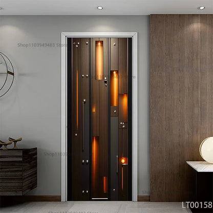 Wood Texture Series Waterproof Self-Adhesive Wallpaper Art Mural Stickers for Decor Door Cabinet Closet Ornamental Stickers
