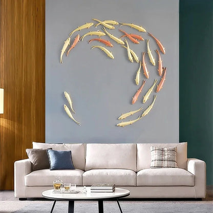 Living Room Background Wall Creative Decoration Wall Hanging Dining Room Wall Decoration Hanging Fish