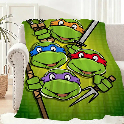 Mutant and Ninja Turtles Throw Lightweight 240g Flannel Blanket Soft Skin-friendly for Summer Cooling