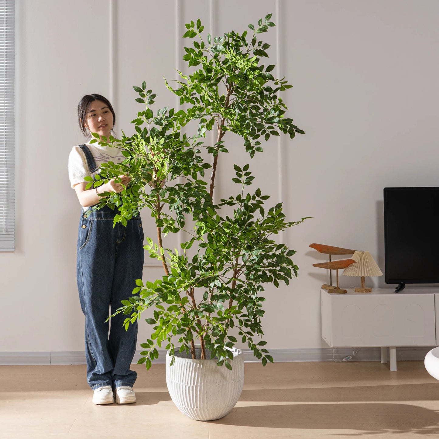 Ulmus Pumila Simulation Tree Indoor And Outdoor Decoration Factory Hot Sale Silk Artificial Plants And Greenery