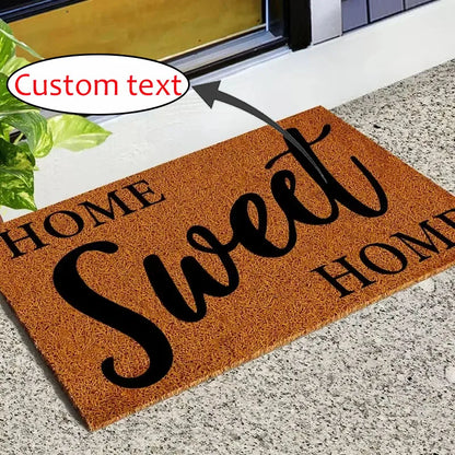 Personalized Quote Coconut Fiber Doormat Custom Outdoor Indoor Door Rug for Patio Entry Dust Removal Durable Easy Maintain