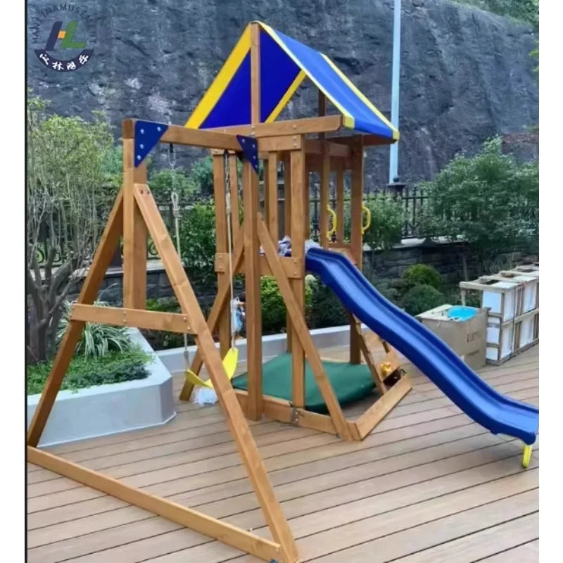 Factory Original Outdoor Wood Playhouse for Kids Kids' Outdoor Amusement Equipment-Wooden Playhouse