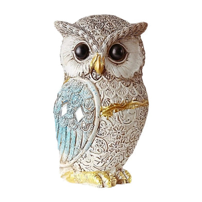 Owl Statue Compact Shelf Decor Bookshelf Table Desk Office Modern Cute Versatile Sculpture Gift for Owl Lovers Decoration