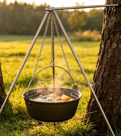 Pure Titanium Pot Hanging Chain, Portable Camping Fire Pit Hanger With Wrench For Outdoor Cooking