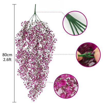 1pc Artificial Hanging Wisteria Flowers - UV Resistant Faux Plants for Home,  Parties - Versatile Indoor & Outdoor Decorations