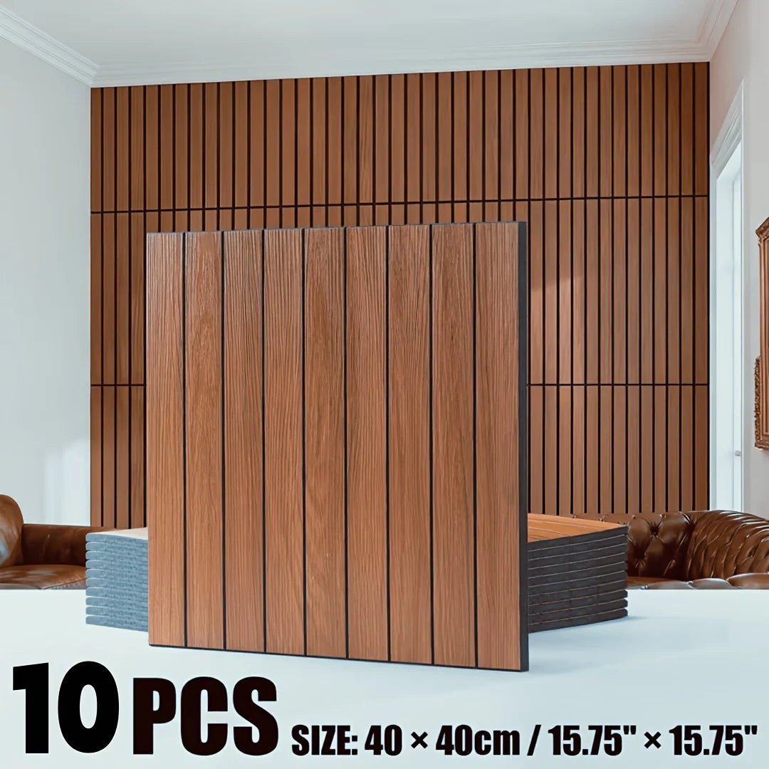 10pcs 40x40cm 3D Stripe Grid Panels，Removable Peel and Stick Wallpaper, Realistic Texture，for Furniture Makeover,Home & Office D