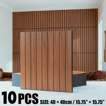 10pcs 40x40cm 3D Stripe Grid Panels，Removable Peel and Stick Wallpaper, Realistic Texture，for Furniture Makeover,Home & Office D