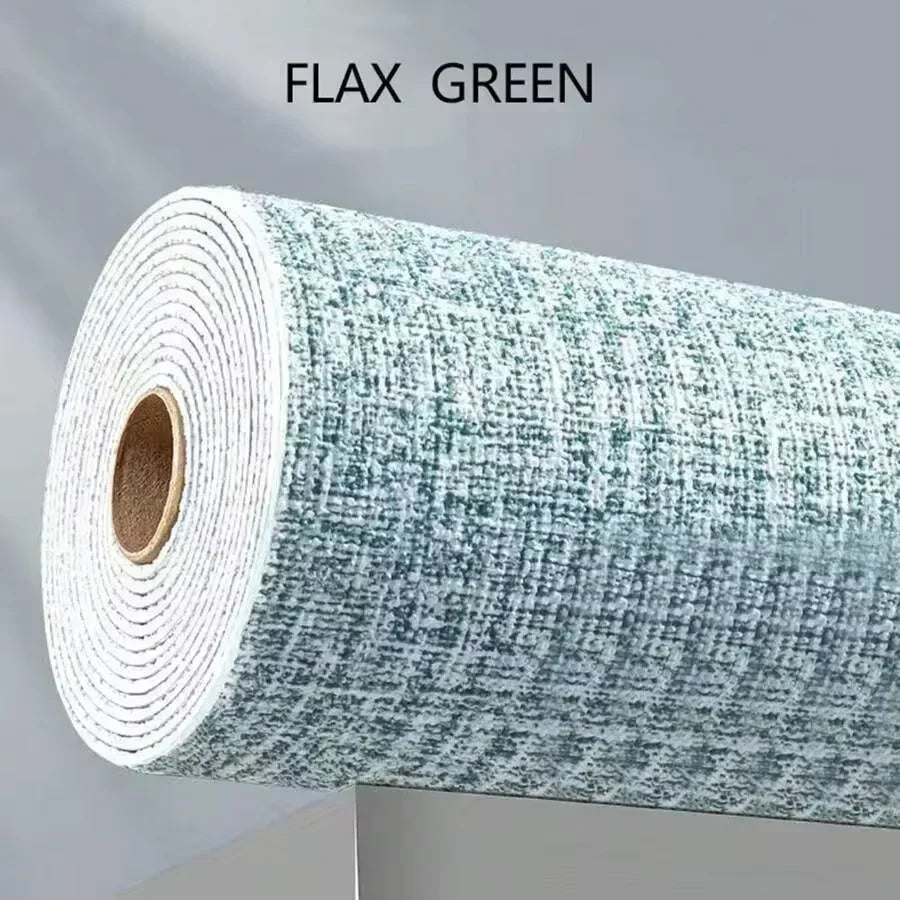 Self Adhesive 3D Linen Texture Wallpaper Moisture Proof Thickened Wall Stickers Panels for Living Room Bedroom Home Decor