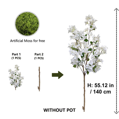 140CM/4.6FT Artificial bougainvillea Plant morden house indoor outdoor fake plant for home garden living Room decoration