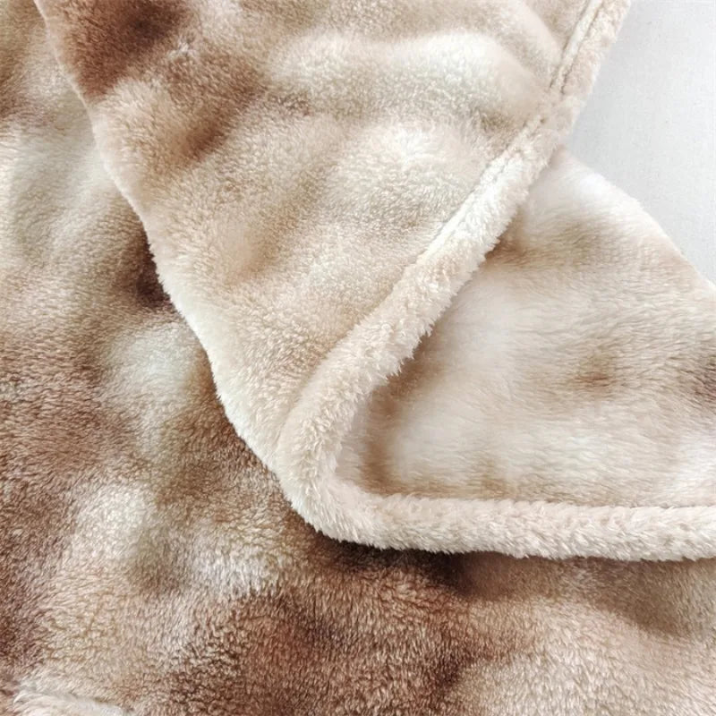 2025 new gradual change color bubble fleece blanket double-sided milk fleece sofa blanket air conditioner nap blanket