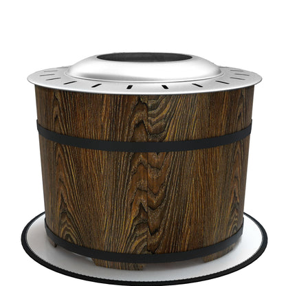 Smokeless Fire Pit with Mat, 20" Firepit, Magnesium Oxide, Brown