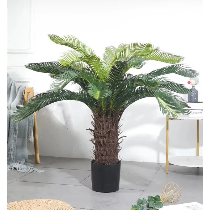 Indoor and outdoor decorative plants artificial iron trees potted large cycad fake green plants
