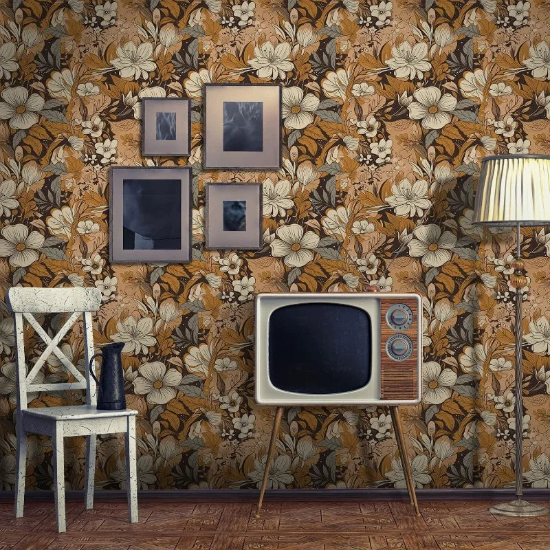 Self-adhesive Textured Wallpaper Wall Decoration for Living Room and Bedroom Plant Waterproof and Wear-resistant Wall Stickers