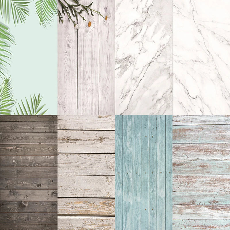 Marble Photography Backdrops 57*87CM 2 Sided Wood Grain Photo Background Wallpaper Studio Waterproof Products Photographic Props