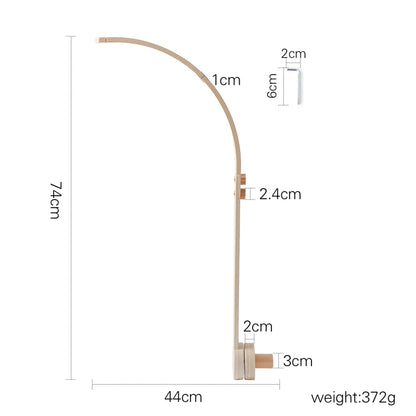 Crib Mobile Bed Bell Wooden Bracket Baby 0-12 Months Wooden Mobile Hanging Rattles Toy Holder Decorative Accessories Arm Bracket