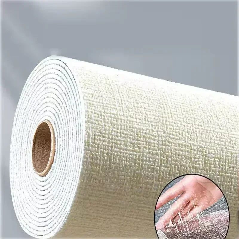 Self Adhesive 3D Linen Texture Wallpaper Moisture Proof Thickened Wall Stickers Panels for Living Room Bedroom Home Decor
