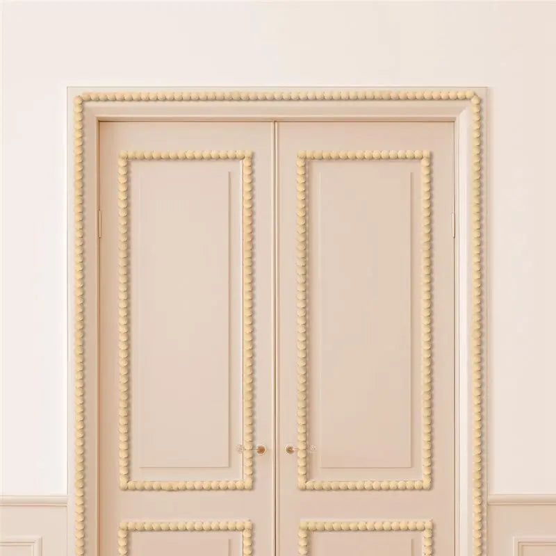 ABUH-Wall For Bathroom Mirror Frame Border Flexible Molding Trim Peel And Stick Decorative Bead Pearl DIY For Walls
