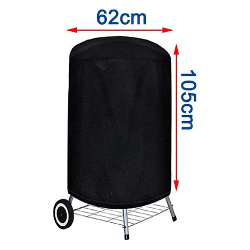Round Black Outdoor Grill Cover Fire Pit Stove BBQ Covers Waterproof Heavy Duty Garden 210D Cloth Electric BBQ Protection Cover