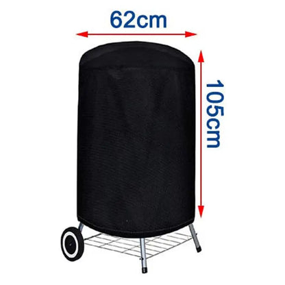 Round Black Outdoor Grill Cover Fire Pit Stove BBQ Covers Waterproof Heavy Duty Garden 210D Cloth Electric BBQ Protection Cover