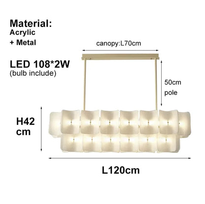 Creative Living Room Large Chandelier Minimalist Wabi Sabi LED Chandelier For Villa Bedroom Home Nordic White Lobby Hanging Lamp