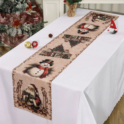 Santa Claus Christmas Table Runner Merry Christmas Decoration for Home 2025 Xmas Party Table Decor Navidad Noel New Year 2026